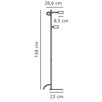 Nordlux - Candeeiro de chão LED com regulação CLYDE 2xLED/4W/230V