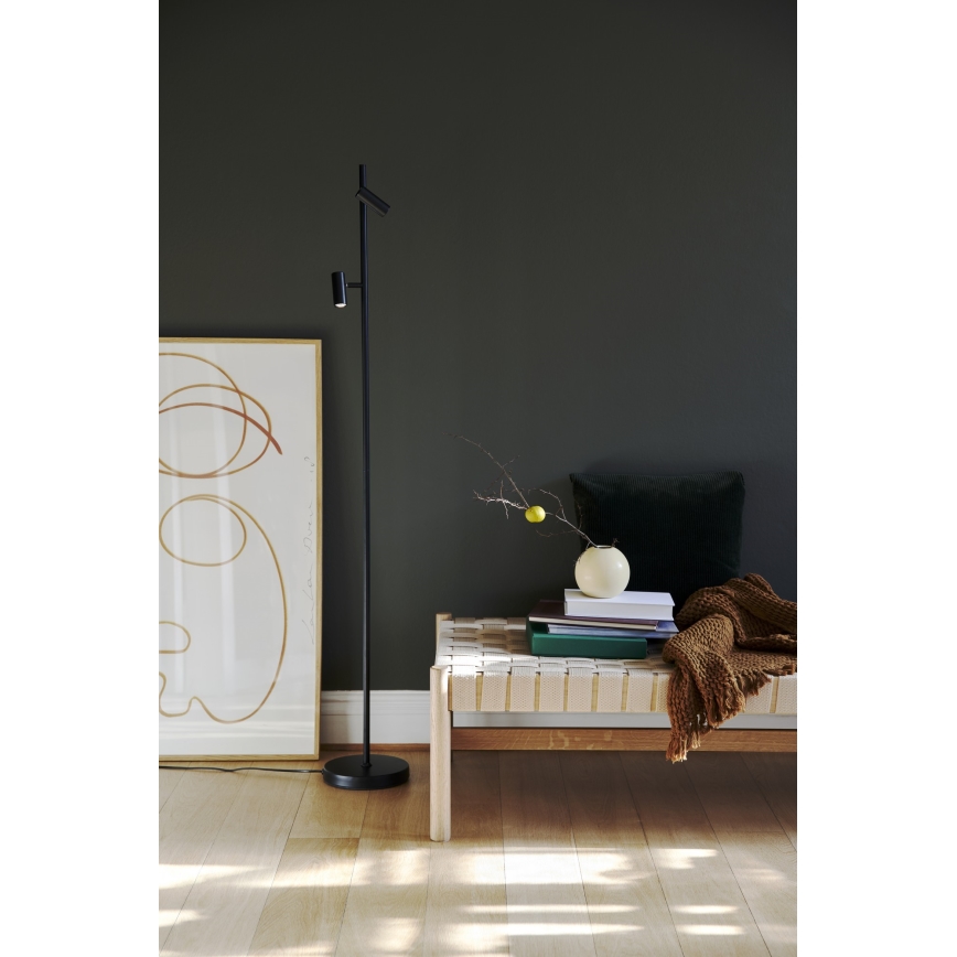 Nordlux - LED Regulação táctil candeeiro de chão OMARI 2xLED/3,2W/230V preto