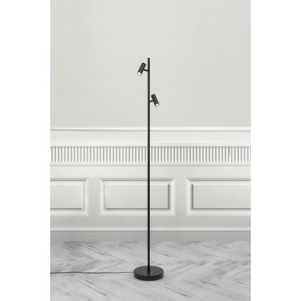 Nordlux - LED Regulação táctil candeeiro de chão OMARI 2xLED/3,2W/230V preto