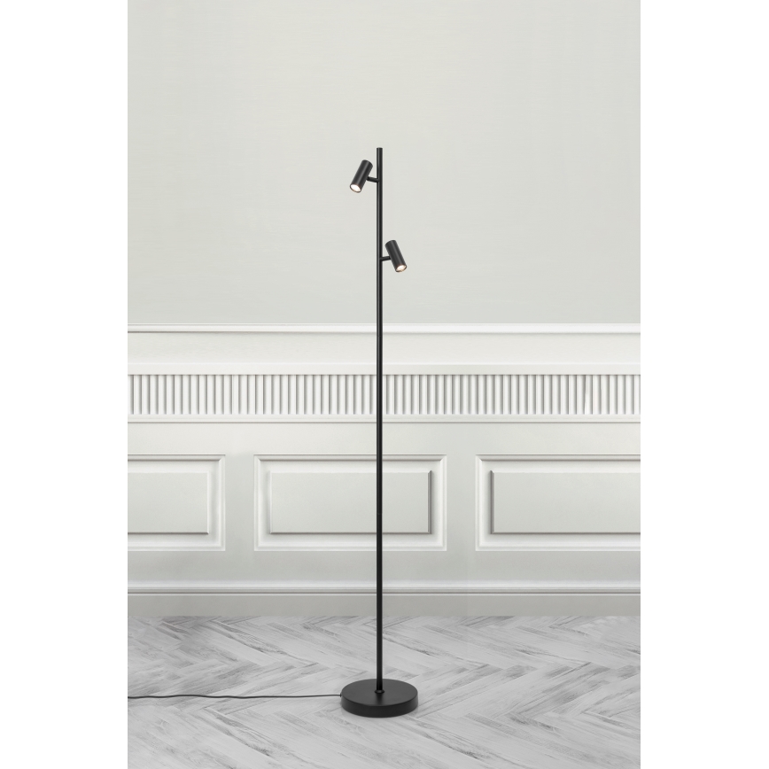 Nordlux - LED Regulação táctil candeeiro de chão OMARI 2xLED/3,2W/230V preto
