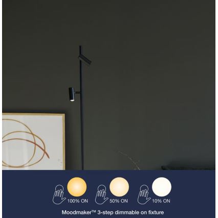 Nordlux - LED Regulação táctil candeeiro de chão OMARI 2xLED/3,2W/230V preto