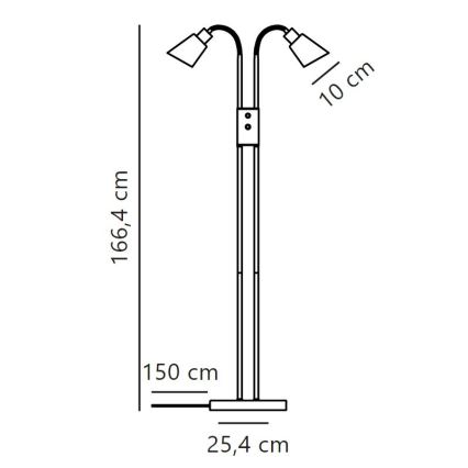 Nordlux - Candeeiro de chão MOLLI 2xE14/25W/230V