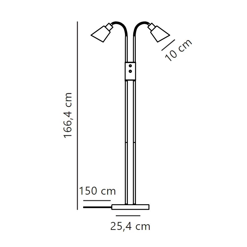 Nordlux - Candeeiro de chão MOLLI 2xE14/25W/230V