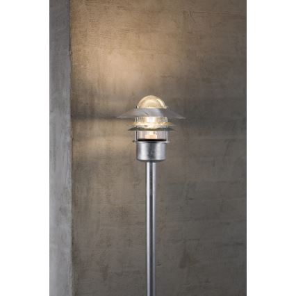 Nordlux - Candeeiro de exterior BLOKHUS 1xE27/60W/230V IP54 prateado 92 cm