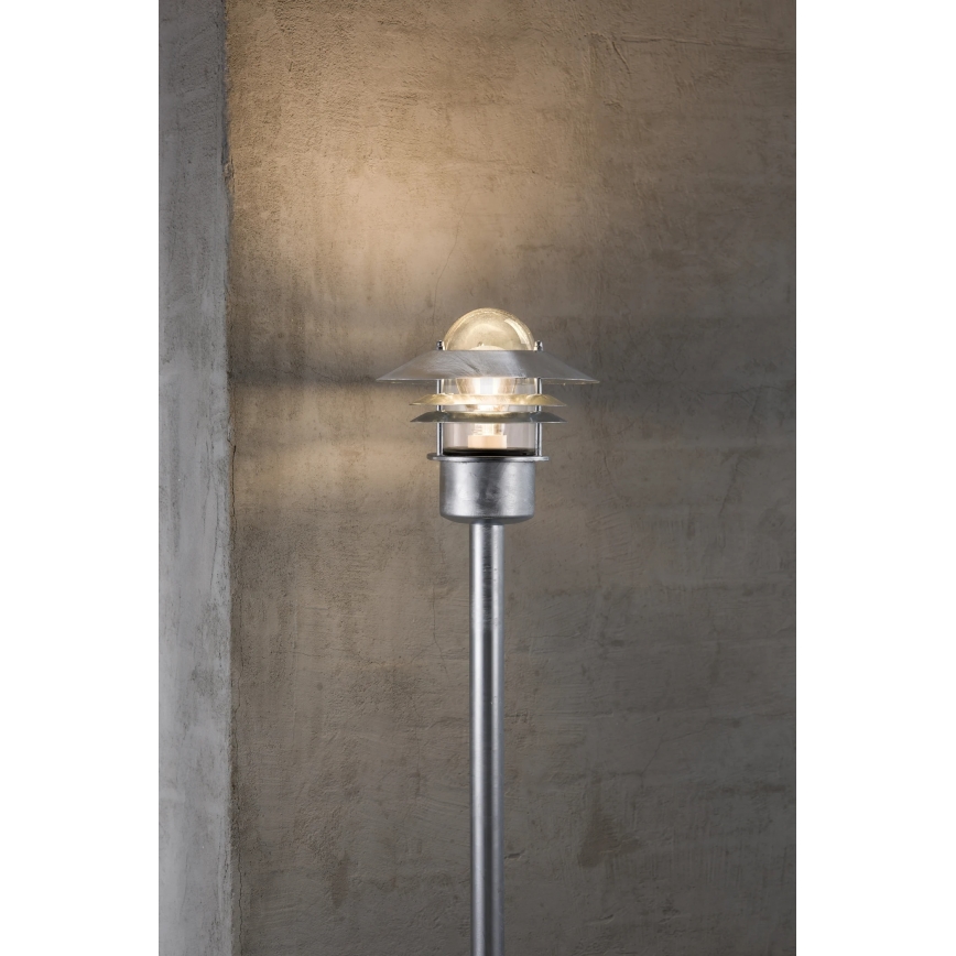 Nordlux - Candeeiro de exterior BLOKHUS 1xE27/60W/230V IP54 prateado 92 cm