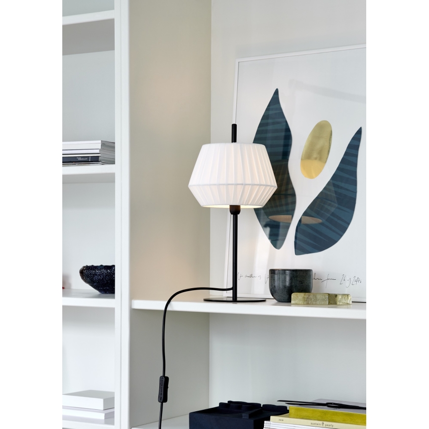 Nordlux - Candeeiro de mesa DICTE 1xE14/40W/230V branco/preto