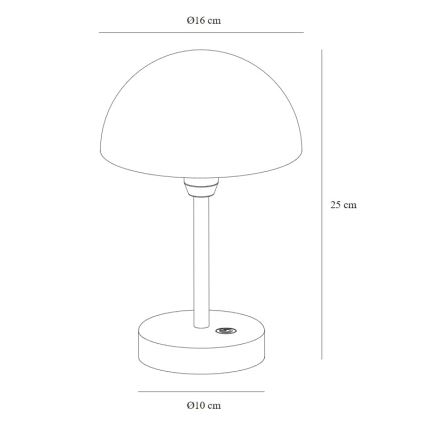 Nordlux - Candeeiro de mesa LED com regulação ELLEN LED/2,8W/3,7V IP44 branco