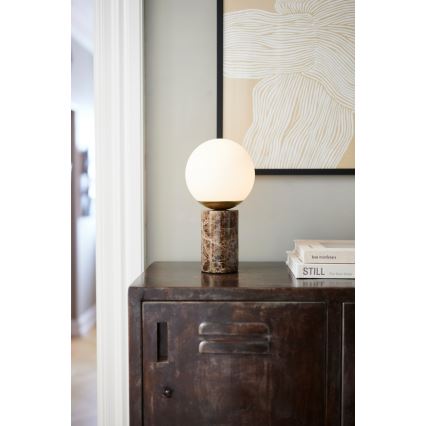 Nordlux - Candeeiro de mesa LILLY 1xE14/25W/230V mármore/castanho
