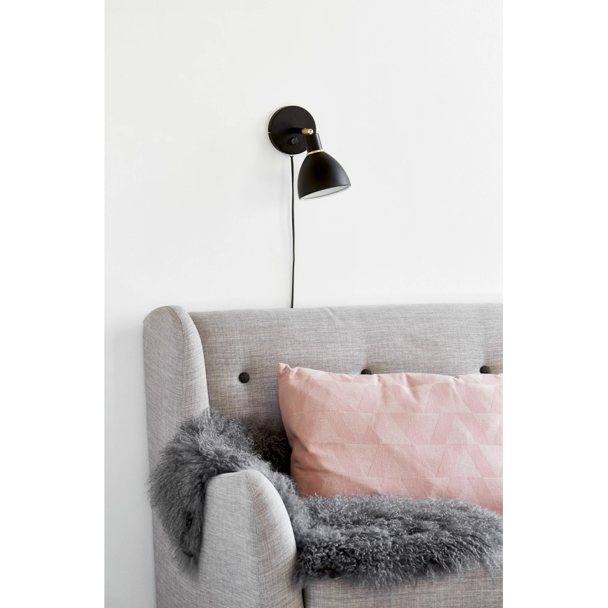 Nordlux - Candeeiro de parede RAY 1xE14/25W/230V preto