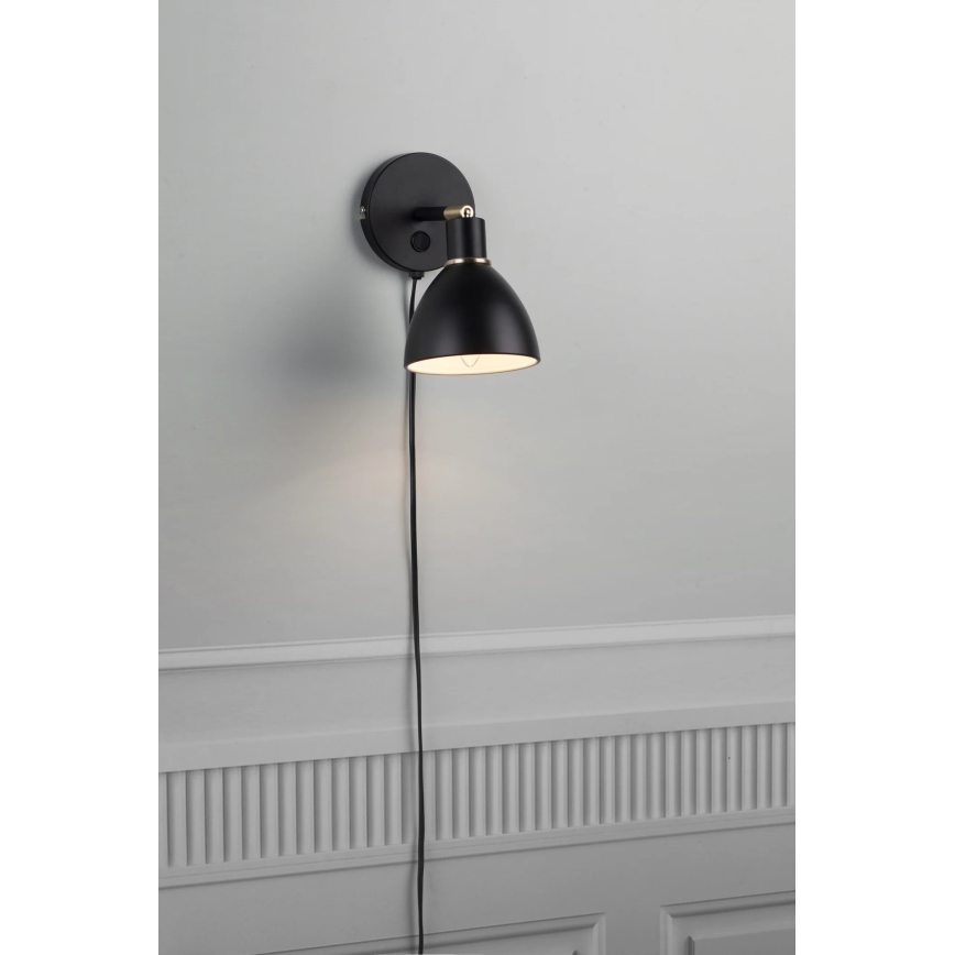 Nordlux - Candeeiro de parede RAY 1xE14/25W/230V preto