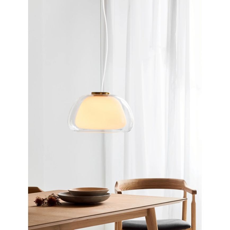 Nordlux - Candeeiro pendente em cabo JELLY 1xE27/40W/230V branco/transparente