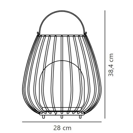 Nordlux - Candeeiro portátil LED para exterior regulável JIM TO-GO LED/3W/3,7V IP54 5000 mAh preto