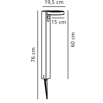Nordlux - Candeeiro solar LED com sensor RICA LED/5W/3,7V IP44