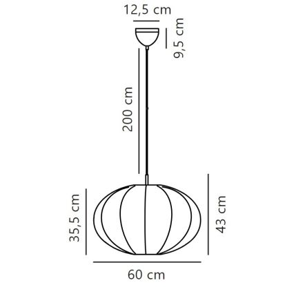 Nordlux - Candeeiro suspenso AERON 1xE27/40W/230V diâmetro 60 cm