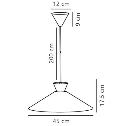 Nordlux - Candeeiro suspenso DIAL 1xE27/40W/230V diâmetro 45 cm amarelo