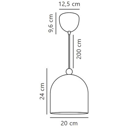 Nordlux - Candeeiro suspenso GASTON 1xE27/40W/230V branco