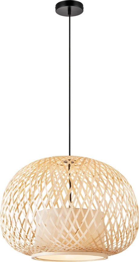 Nordlux - Candeeiro suspenso HISOKA 1xE27/40W/230V preto/bambu
