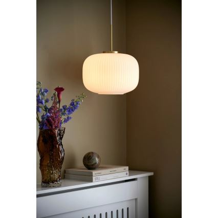 Nordlux - Candeeiro suspenso MILFORD 1xE27/40W/230V diâmetro 30 cm branco