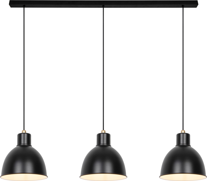 Nordlux - Candeeiro suspenso POP 3xE27/40W/230V preto/dourado