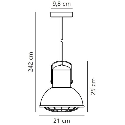 Nordlux - Candeeiro suspenso PORTER 1xE27/60W/230V