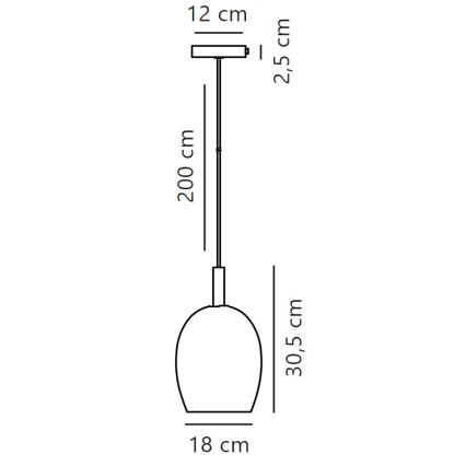 Nordlux - Candeeiro suspenso UMA 1xE27/40W/230V