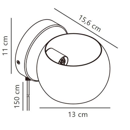 Nordlux - Foco de parede ajustável BELIR 1xG9/5W/230V preto