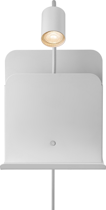 Nordlux - Foco de parede com uma prateleira e porta USB ROOMI 1xGU10/8W/230V branco