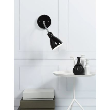 Nordlux - Luz de parede flexível CYCLONE 1xE14/15W/230V preto