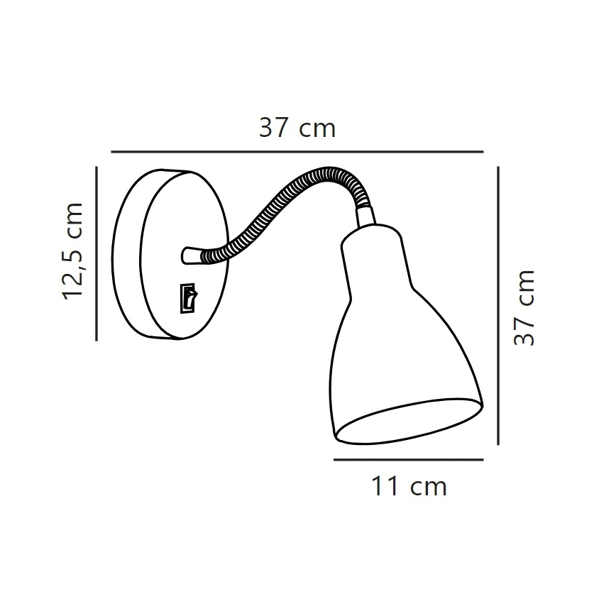 Nordlux - Luz de parede flexível CYCLONE 1xE14/15W/230V preto