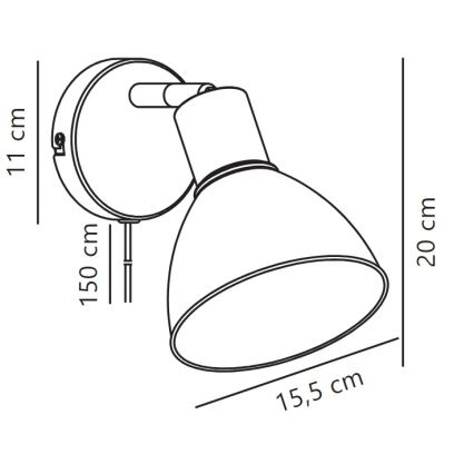 Nordlux - Foco de parede POP 1xE27/18W/230V preto/cromado brilhante