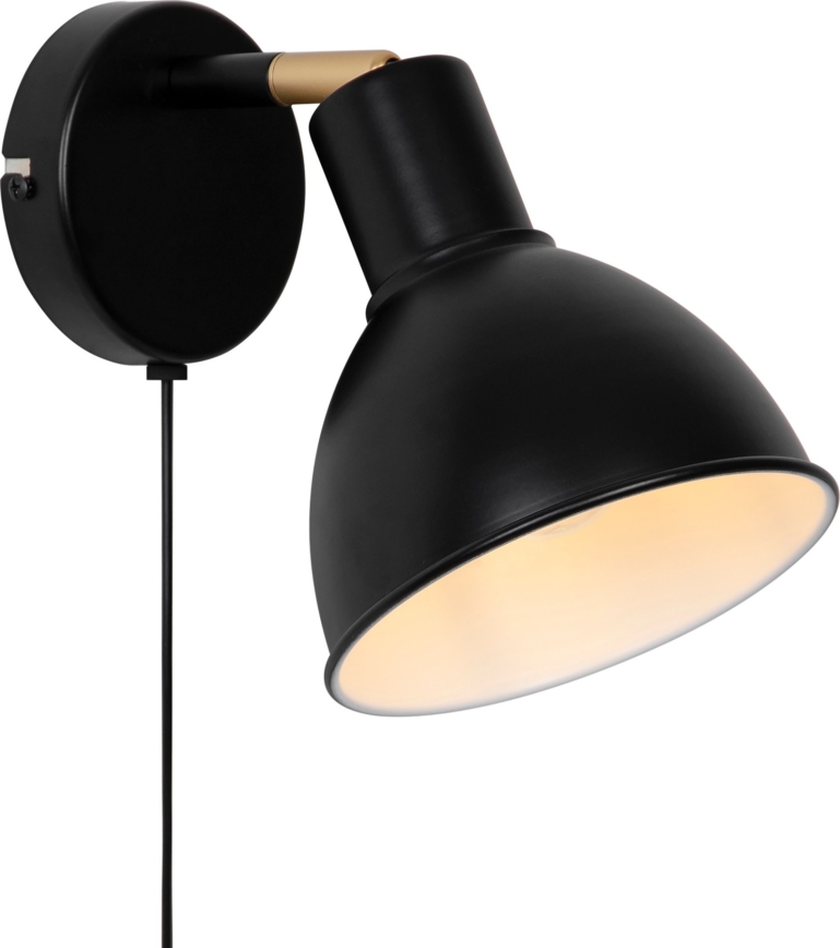 Nordlux - Foco de parede POP 1xE27/18W/230V preto/dourado
