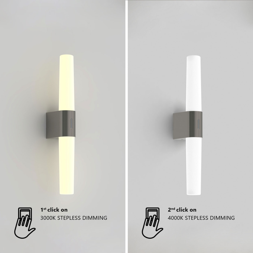 Nordlux - Iluminação de espelho para casa de banho LED com regulação HELVA LED/9,5W/230V IP44 3000/4000K CRI 90 cromado mate
