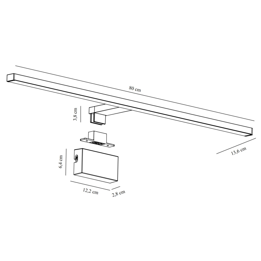 Nordlux - Iluminação de espelho para casa de banho LED MARLEE LED/11,5W/230V 3000K IP44 preto
