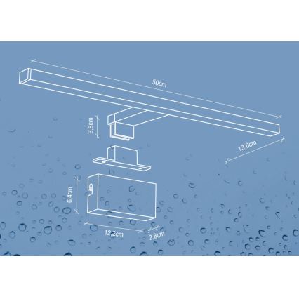 Nordlux - Iluminação de espelho para casa de banho LED MARLEE LED/8,9W/230V IP44 4000K 50 cm preto