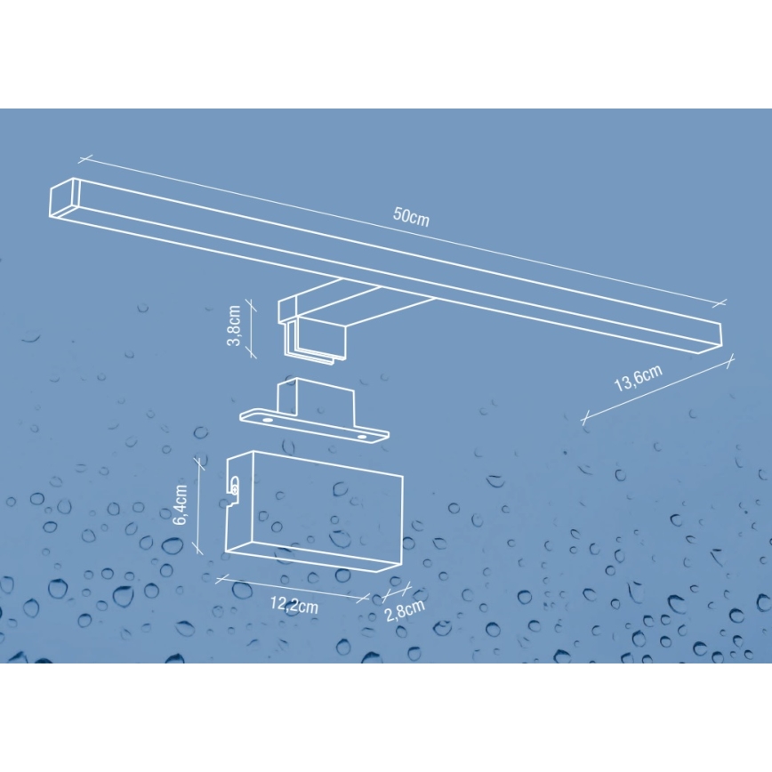 Nordlux - Iluminação de espelho para casa de banho LED MARLEE LED/8,9W/230V IP44 4000K 50 cm preto