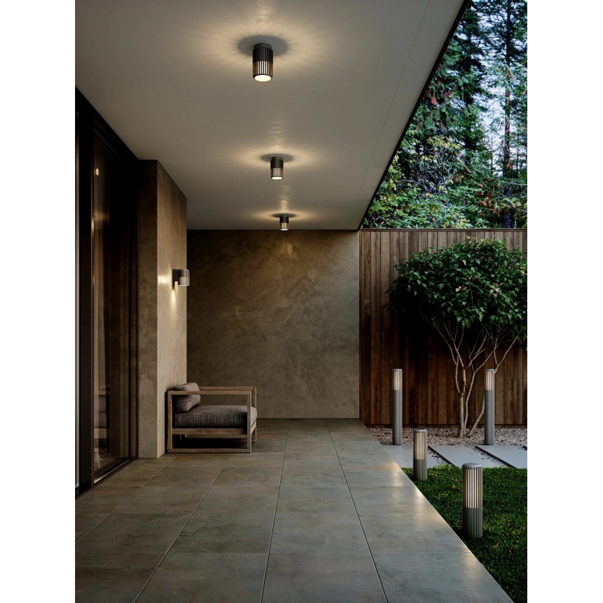 Nordlux - Iluminação de parede exterior ALUDRA 1xE27/15W/230V antracite