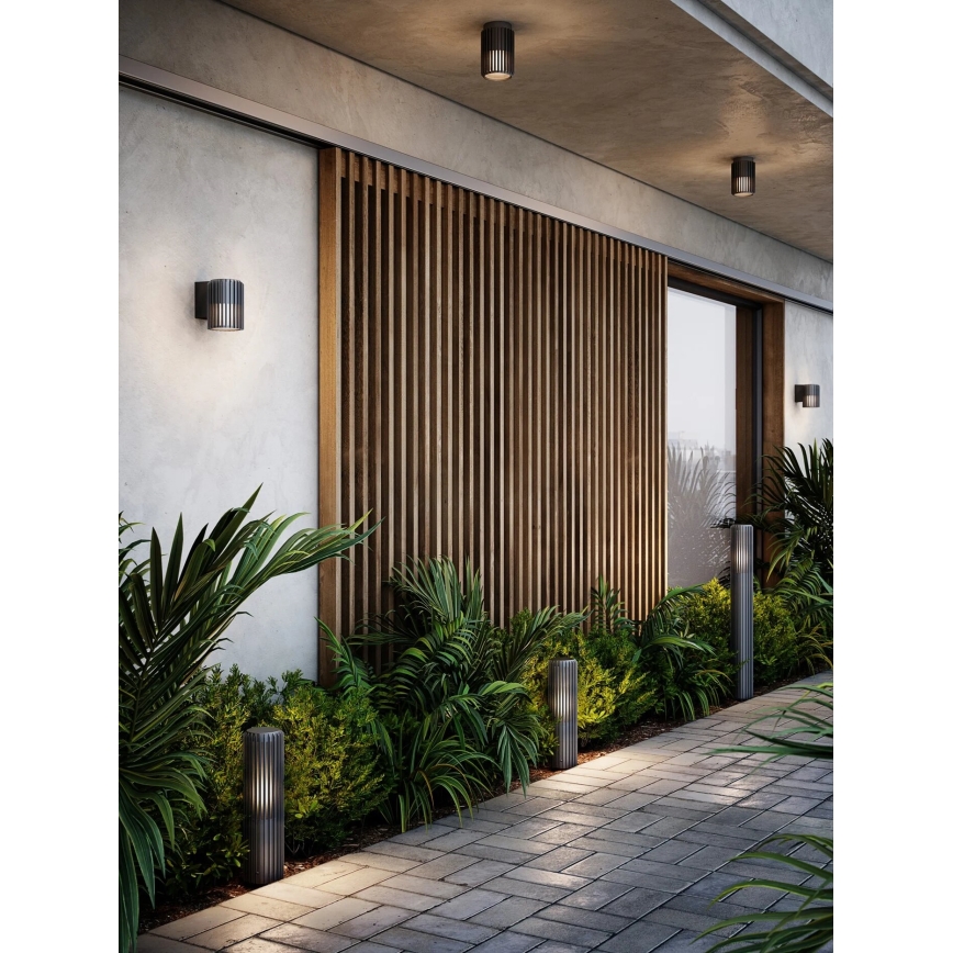 Nordlux - Iluminação de parede exterior ALUDRA 1xE27/15W/230V antracite
