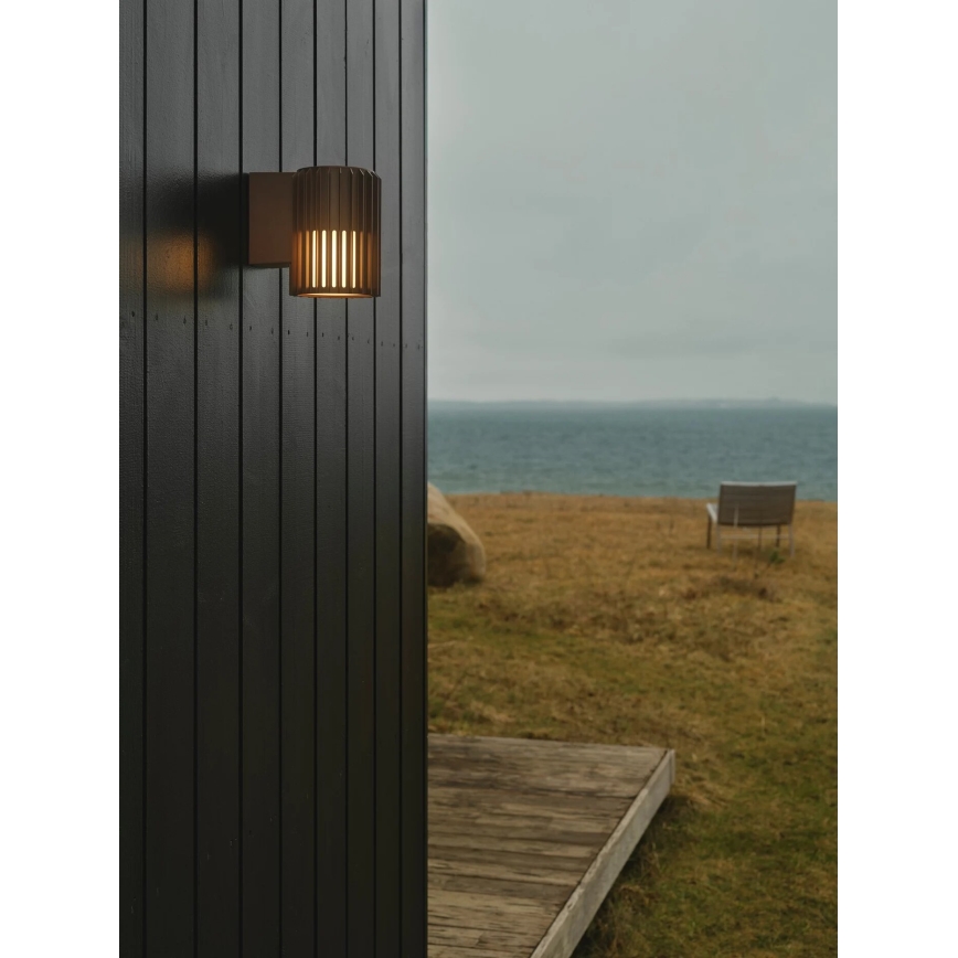 Nordlux - Iluminação de parede exterior ALUDRA 1xE27/15W/230V castanho