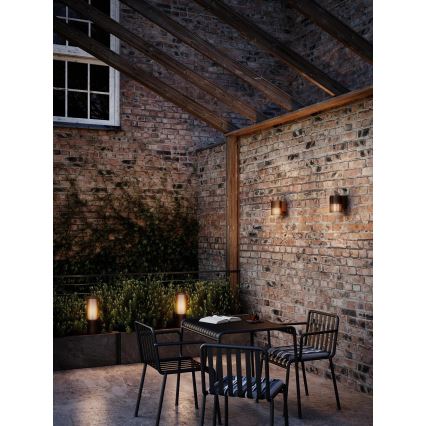 Nordlux - Iluminação de parede exterior ALUDRA 1xE27/15W/230V castanho