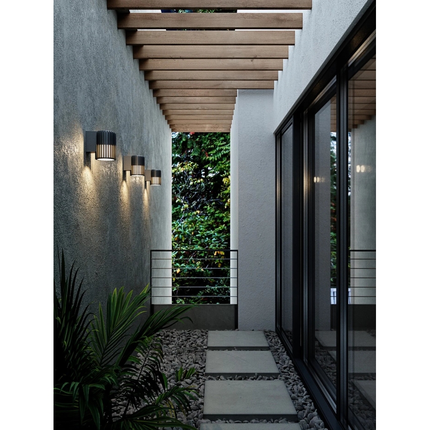 Nordlux - Iluminação de parede exterior ALUDRA 1xE27/15W/230V preto