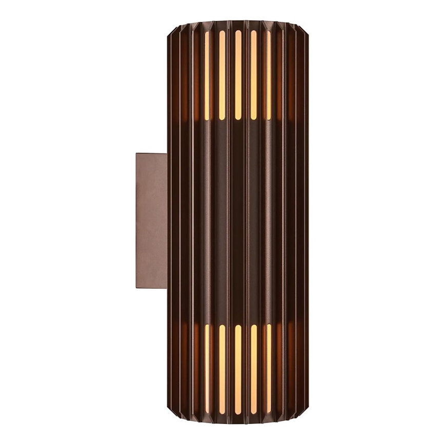 Nordlux - Iluminação de parede exterior ALUDRA 2xE27/15W/230V IP54 castanho