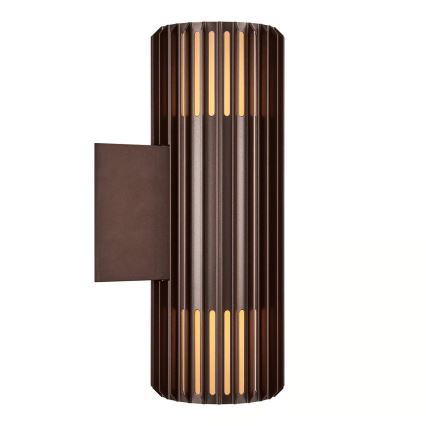 Nordlux - Iluminação de parede exterior ALUDRA 2xE27/15W/230V IP54 castanho