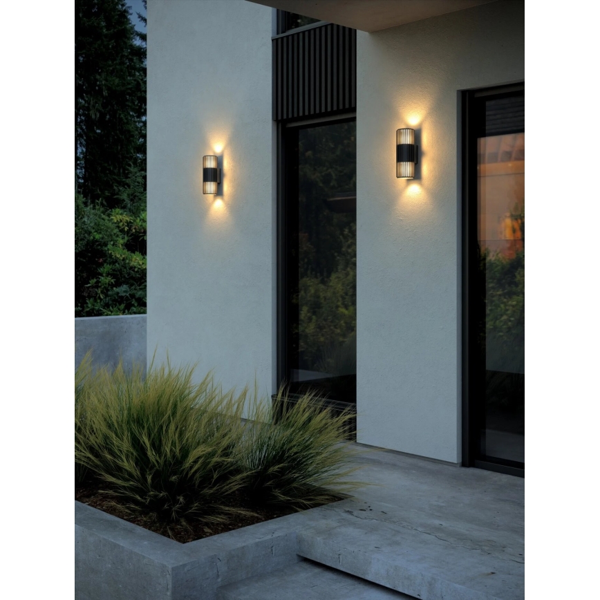 Nordlux - Iluminação de parede exterior ALUDRA 2xE27/15W/230V IP54 preto