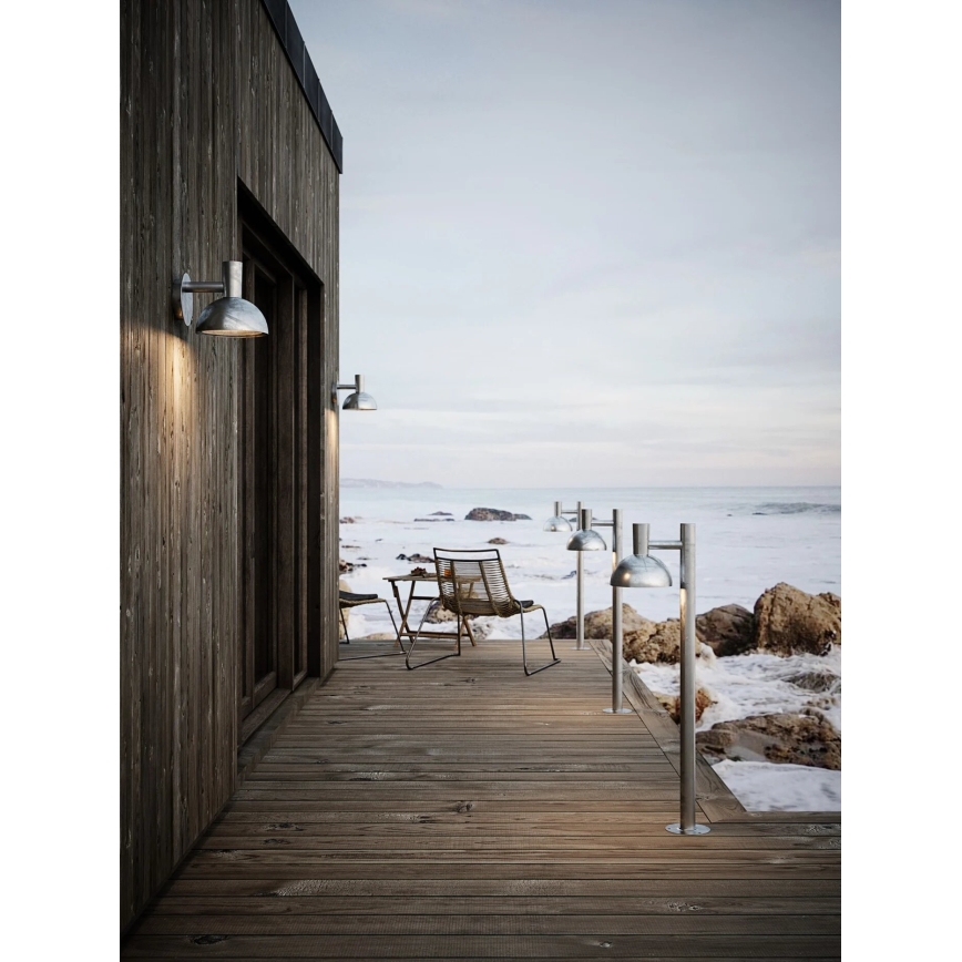 Nordlux - Iluminação de parede exterior ARKI 1xE27/20W/230V IP54 prateado