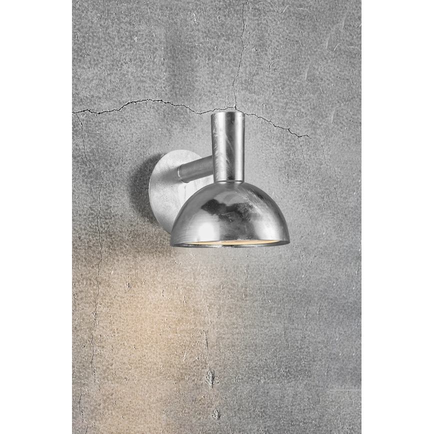 Nordlux - Iluminação de parede exterior ARKI 1xE27/20W/230V IP54 prateado