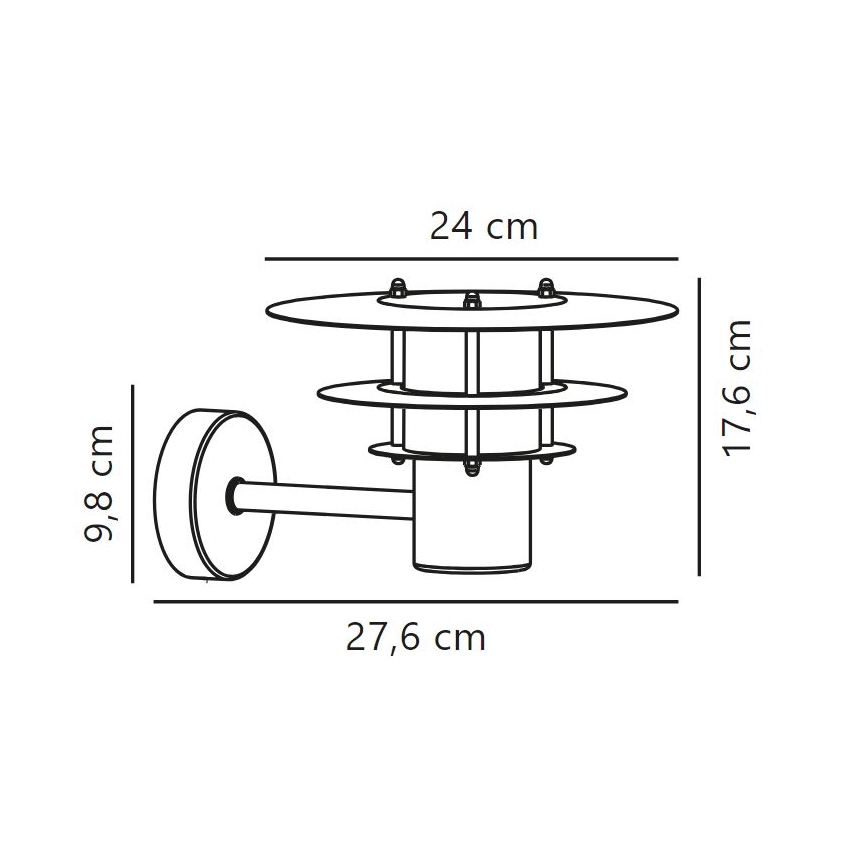 Nordlux - Iluminação de parede exterior BASTIA 1xE14/12W/230V IP54 cromado mate