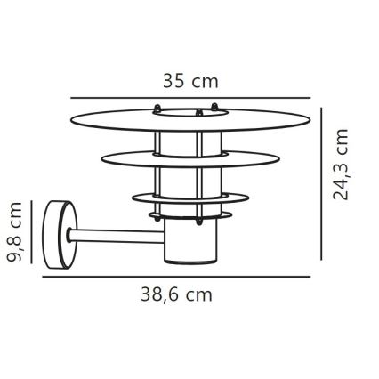 Nordlux - Iluminação de parede exterior BASTIA 1xE27/20W/230V IP54 preto