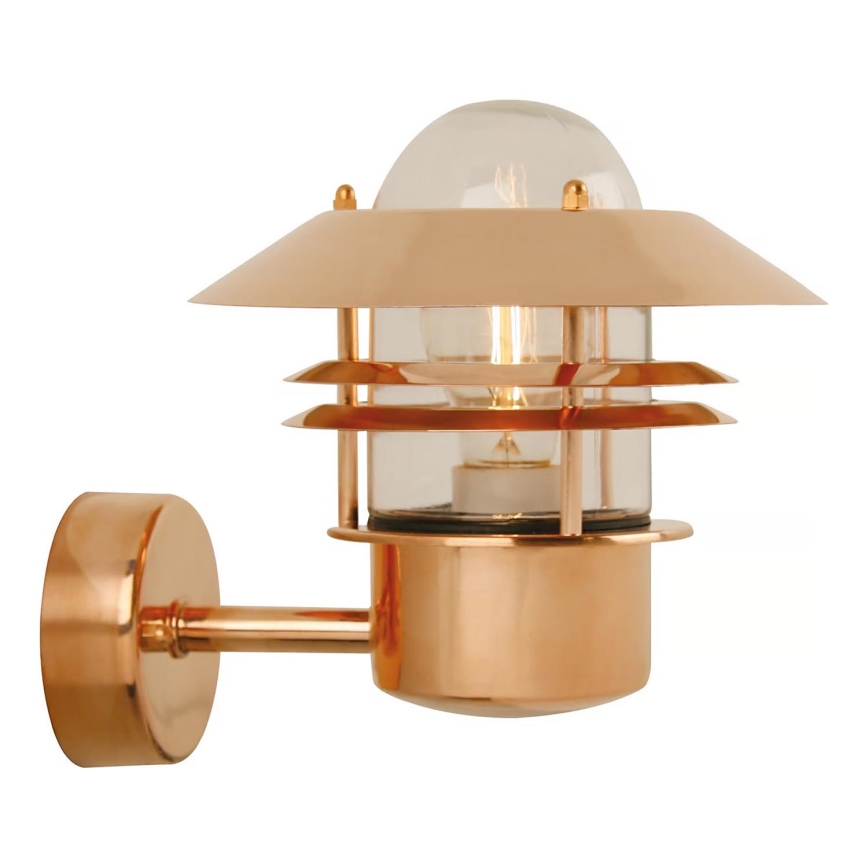 Nordlux - Iluminação de parede exterior BLOKHUS 1xE27/60W/230V IP54 cobre