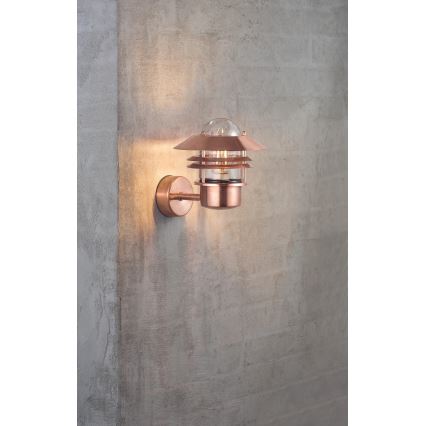 Nordlux - Iluminação de parede exterior BLOKHUS 1xE27/60W/230V IP54 cobre