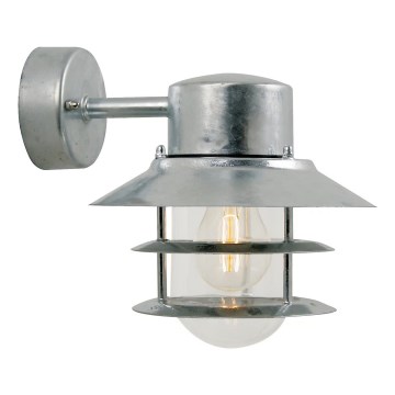 Nordlux - Iluminação de parede exterior BLOKHUS 1xE27/60W/230V IP54 prateado